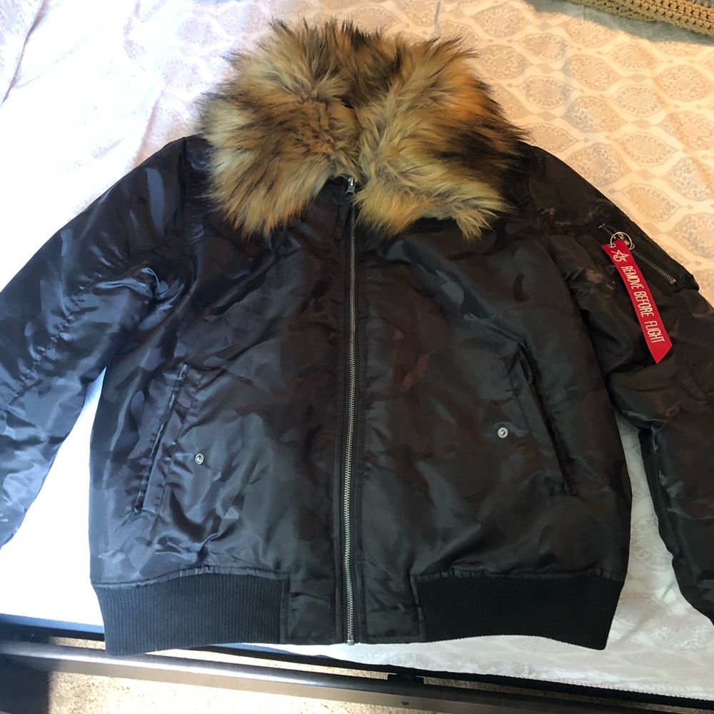 Camo fur jacket